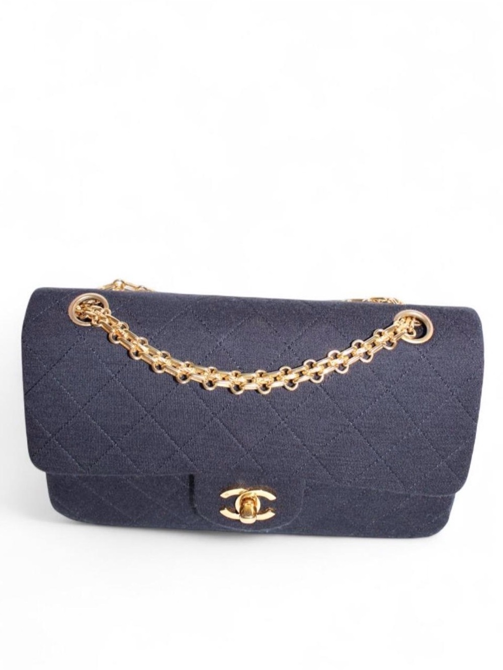CHANEL 1988 Jersey Quilted Medium Double Flap